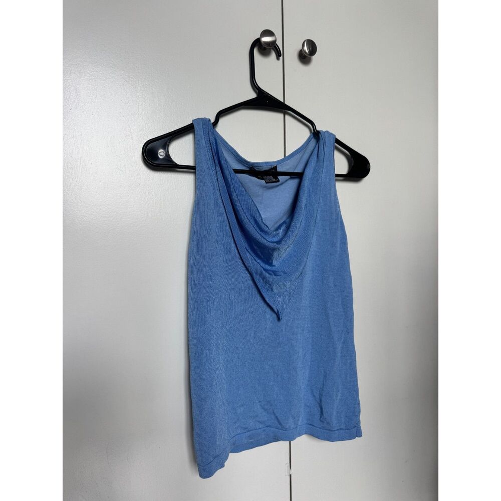 ETCETERA Baby Blue Front Tie Detail Knit Tank Top SZ XS